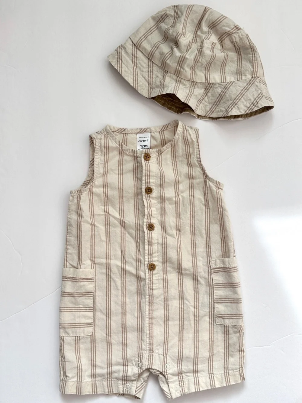 Carter's Baby 2-Piece Romper & Hat Set, 12 Months